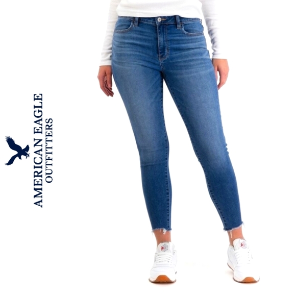American Eagle Outfitters Denim - American Eagle Outfitters Super High Rise Jegging Crop Jeans Size 14 New Raw Hem